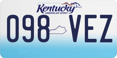 KY license plate 098VEZ