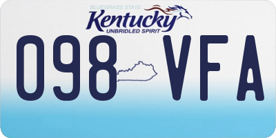 KY license plate 098VFA