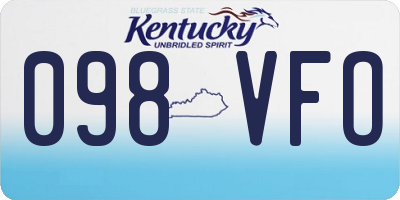 KY license plate 098VFO