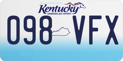 KY license plate 098VFX