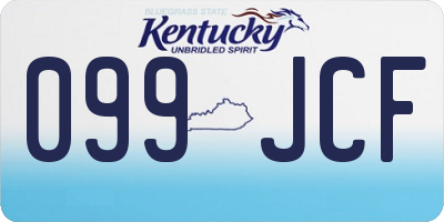 KY license plate 099JCF