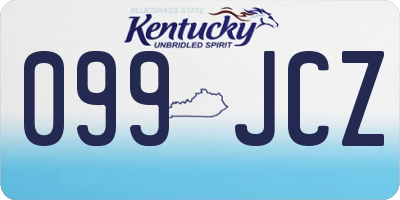 KY license plate 099JCZ
