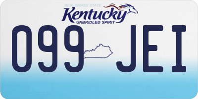 KY license plate 099JEI