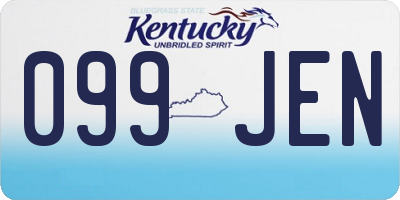 KY license plate 099JEN