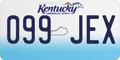 KY license plate 099JEX