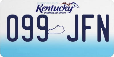 KY license plate 099JFN