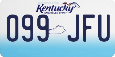 KY license plate 099JFU