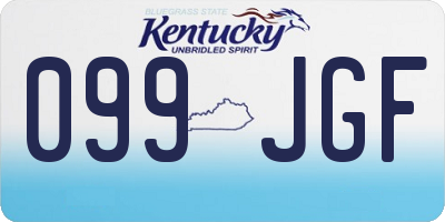 KY license plate 099JGF