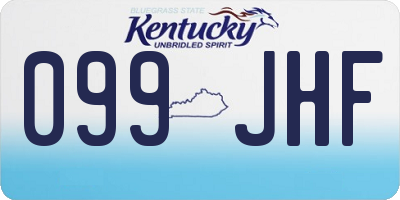 KY license plate 099JHF