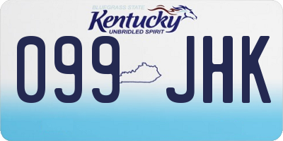 KY license plate 099JHK