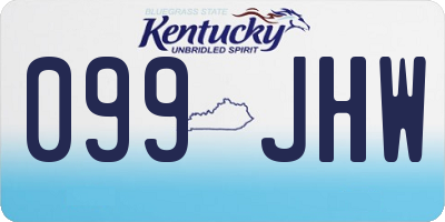 KY license plate 099JHW