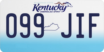 KY license plate 099JIF