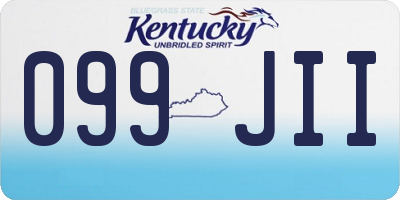 KY license plate 099JII