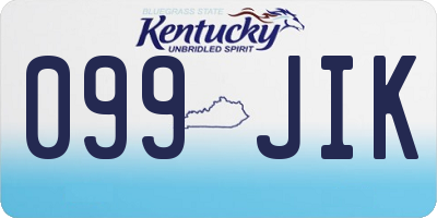KY license plate 099JIK
