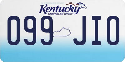 KY license plate 099JIO