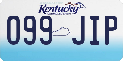 KY license plate 099JIP