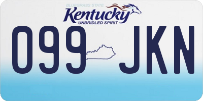 KY license plate 099JKN