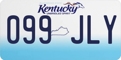 KY license plate 099JLY