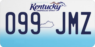 KY license plate 099JMZ