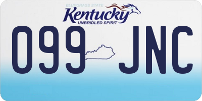 KY license plate 099JNC
