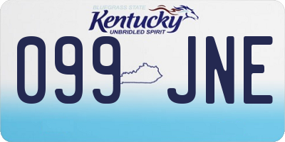 KY license plate 099JNE