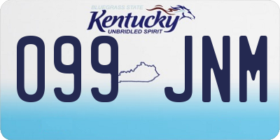 KY license plate 099JNM