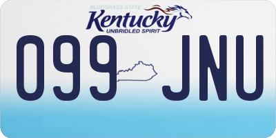 KY license plate 099JNU