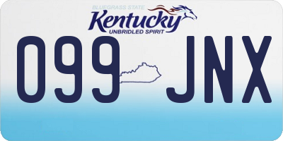 KY license plate 099JNX