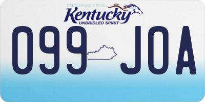 KY license plate 099JOA