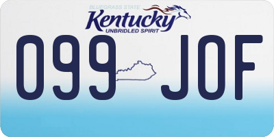 KY license plate 099JOF