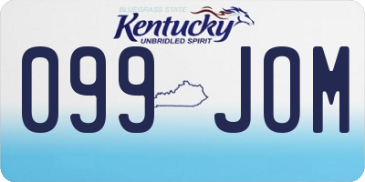 KY license plate 099JOM
