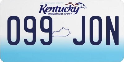 KY license plate 099JON