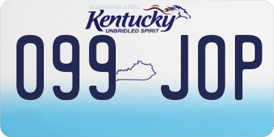 KY license plate 099JOP