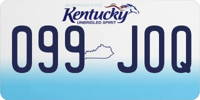 KY license plate 099JOQ