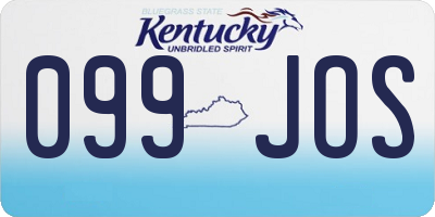 KY license plate 099JOS