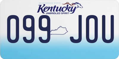 KY license plate 099JOU