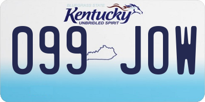 KY license plate 099JOW