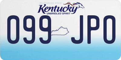 KY license plate 099JPO