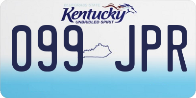 KY license plate 099JPR
