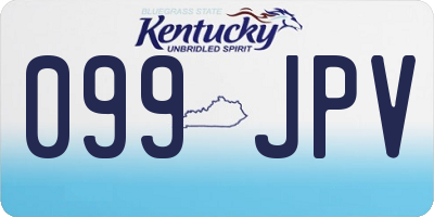 KY license plate 099JPV