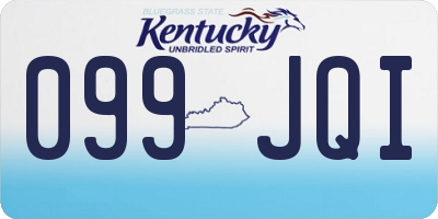 KY license plate 099JQI