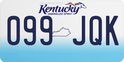 KY license plate 099JQK