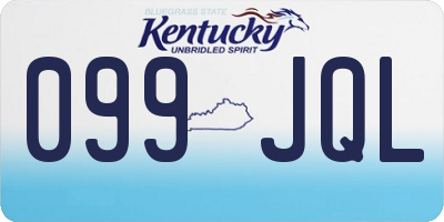 KY license plate 099JQL