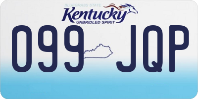 KY license plate 099JQP