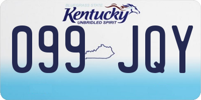 KY license plate 099JQY