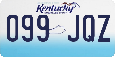 KY license plate 099JQZ