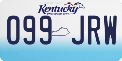 KY license plate 099JRW