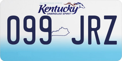 KY license plate 099JRZ
