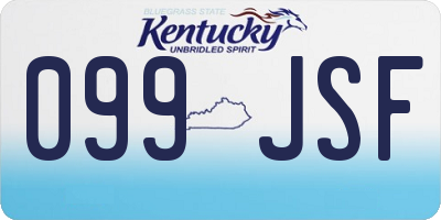 KY license plate 099JSF