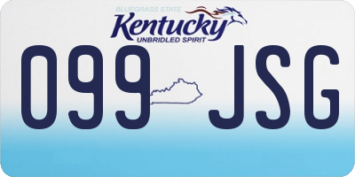 KY license plate 099JSG